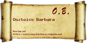 Osztoics Barbara névjegykártya
